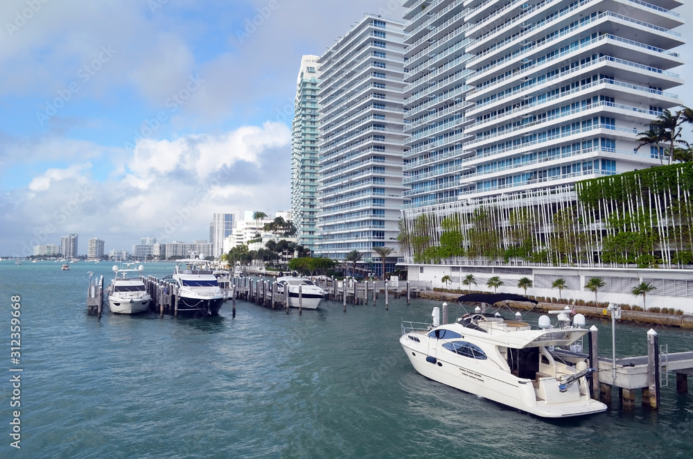 Luxurious Condominium Towers on the shores of Biscayne Bay