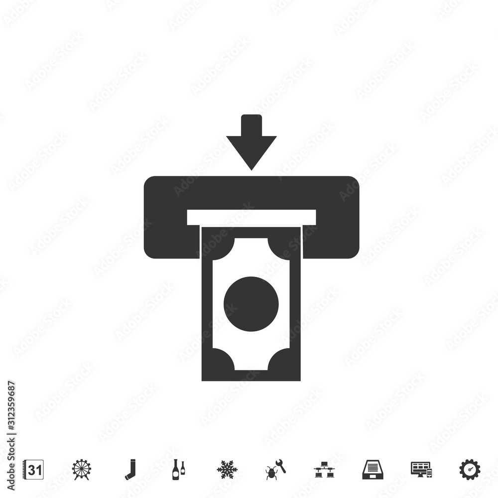 withdrawing money atm icon vector illustration for graphic design and websites