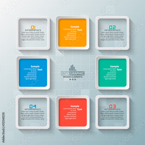 Abstract 3D Paper Infographics. Business template .Vector illustration