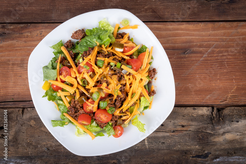 beef taco salad bowl dish