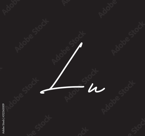 Couple Cursive Letters Initial Signature Handwriting Calligraphy