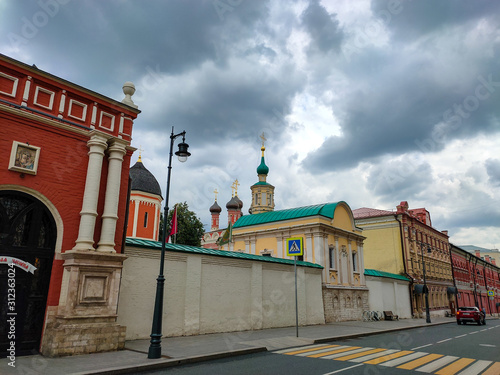 MOSCOW, RUSSIA - July 13, 2019:  Vysokopetrovsky monastery building in Moscow photo