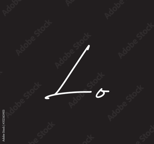 Couple Cursive Letters Initial Signature Handwriting Calligraphy