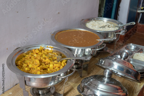 Canvas Print Indian food at our Yoga School
