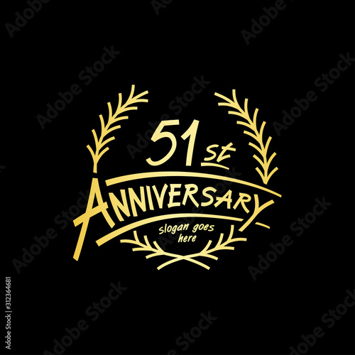 51 years design template. Vector and illustration. 51 years logo.