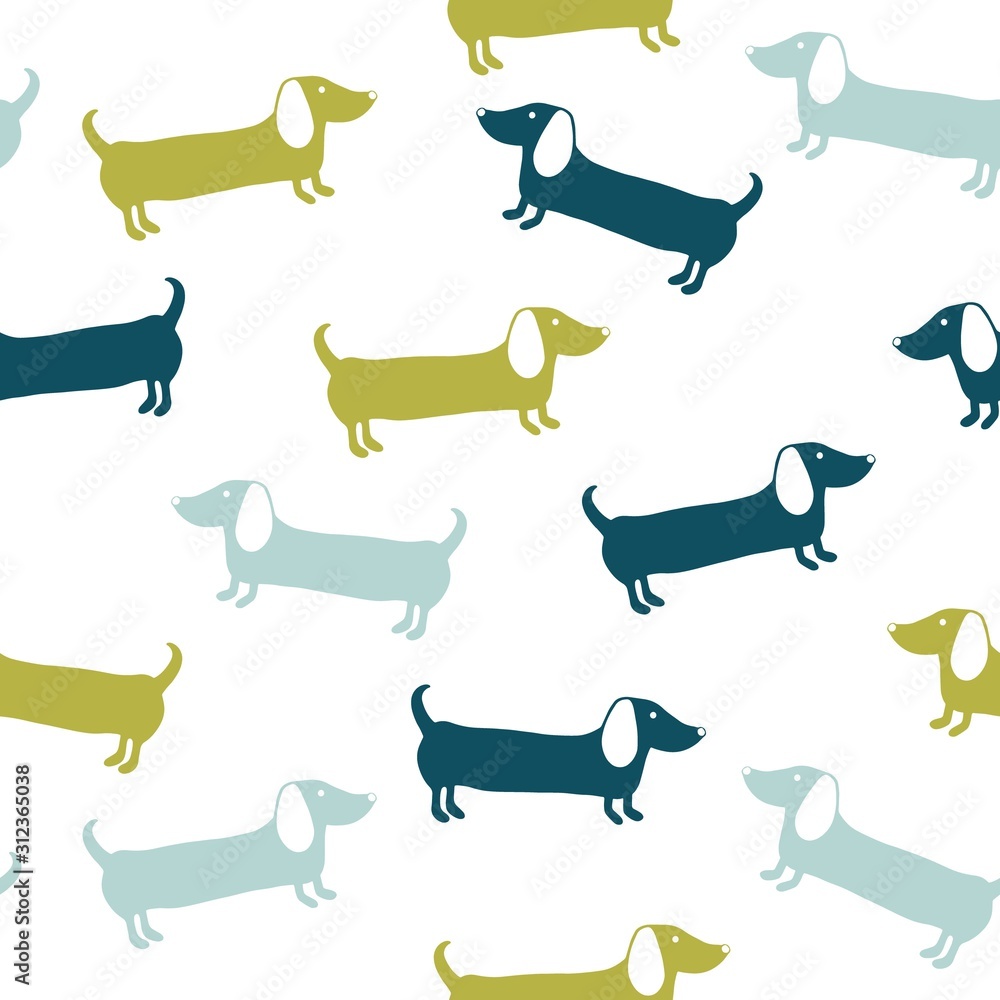 Dachshund pattern blue and green Dachshund pattern blue and green