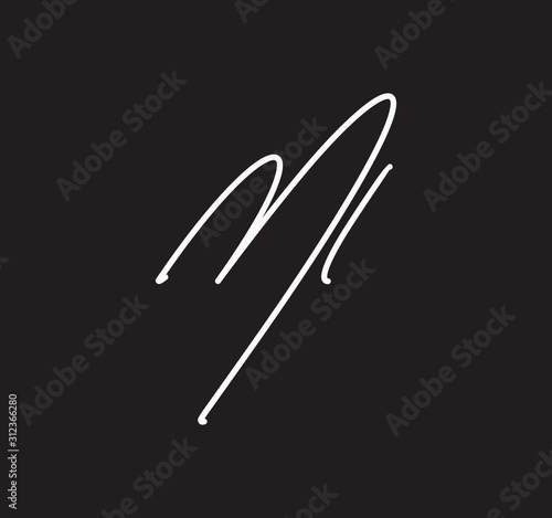 Couple Cursive Letters Initial Signature Handwriting Calligraphy