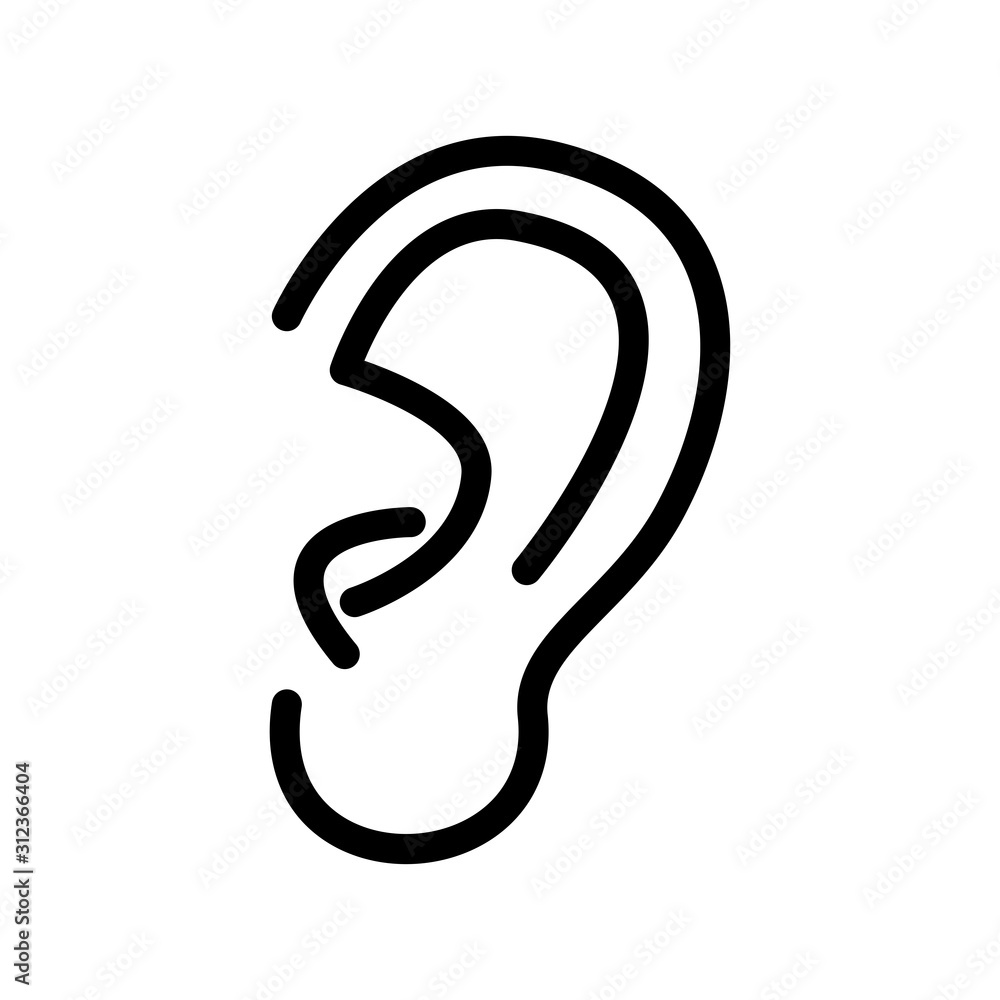 Ear Icon vector simple design Ear Icon vector simple design
