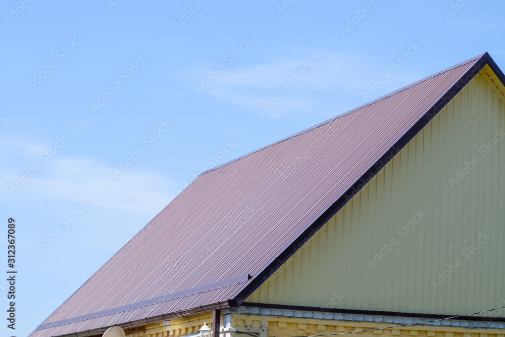 The roof of corrugated sheet