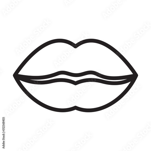 Lips Icon vector simple design