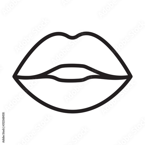 Lips Icon vector simple design