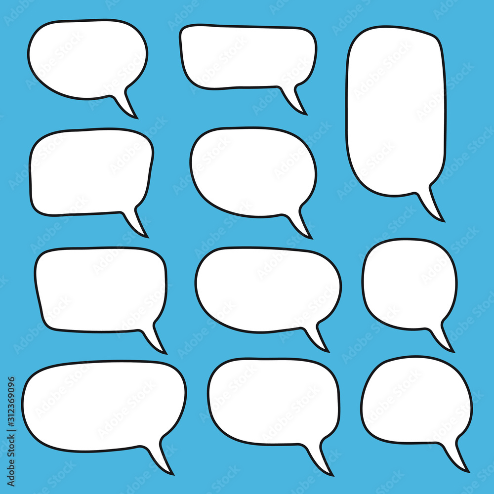 Empty Speech bubble, text balloon hand drawing. For text communication. Vector. Empty Speech bubble, text balloon hand drawing. For text communication. Vector.