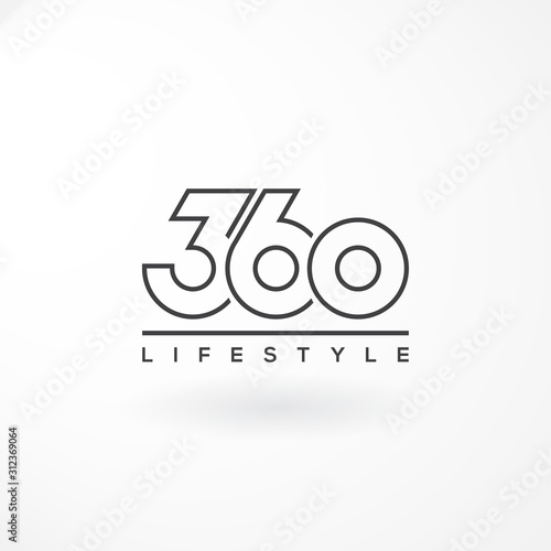 Logo Design is Number 360 with Customized Letter