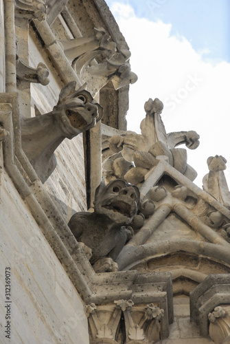 Gargoyles laughing on top of Notre Dame