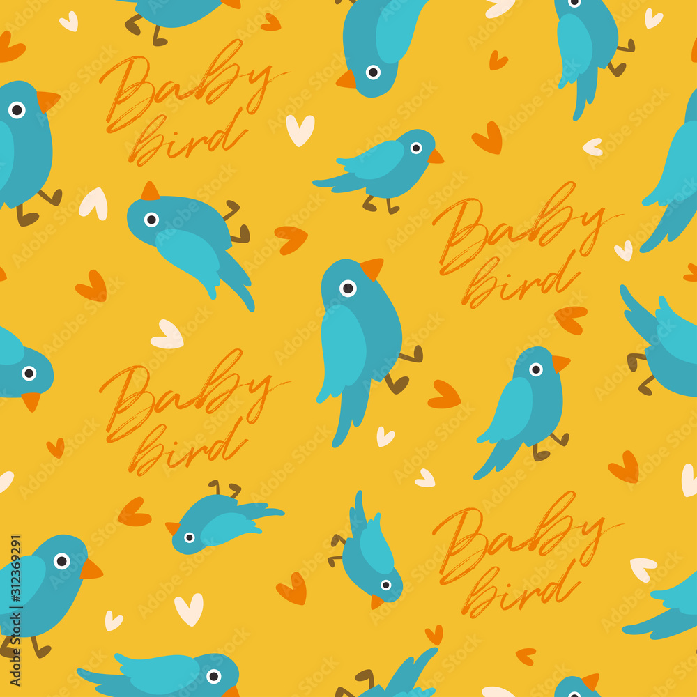 Big set of young animal seamless pattern : Vector Illustration