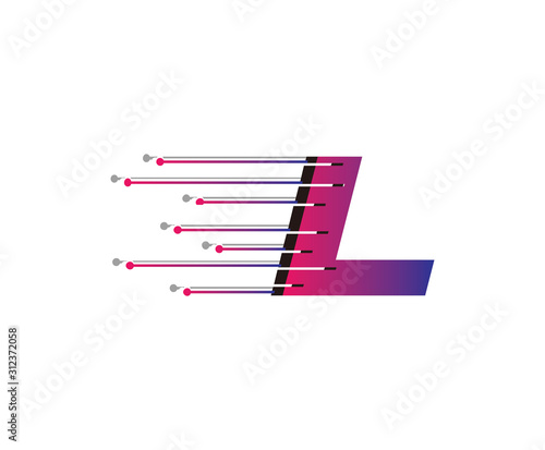 L Letter Digital Data Logo Icon  Fast Hi-tech L Design Concept.