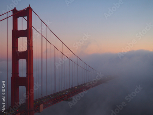 Golden Gate Bridge under the fog  #312372603