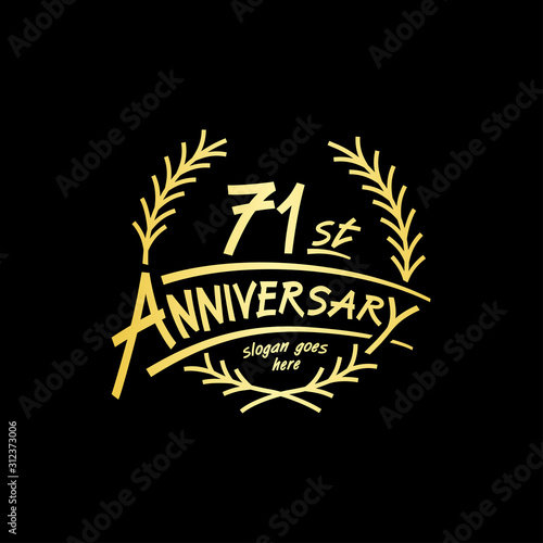 71 years design template. Vector and illustration. 71 years logo.