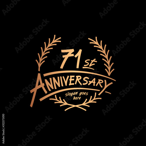 71 years design template. Vector and illustration. 71 years logo.