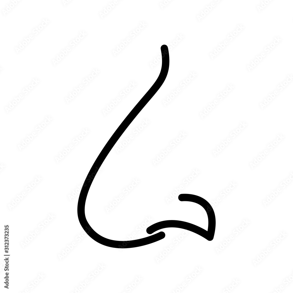 Nose icon vector simple design