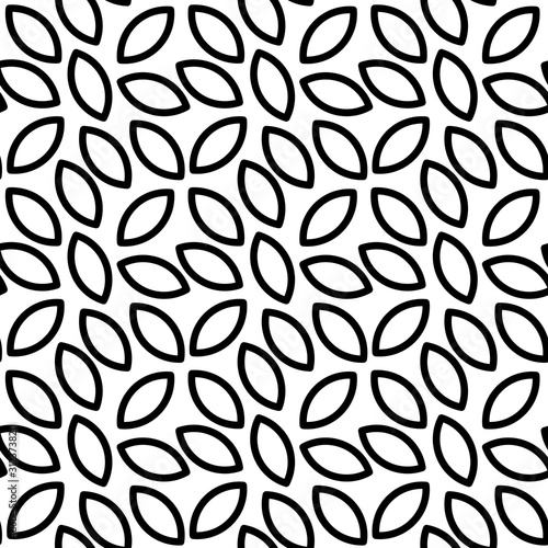 Black and white simple leaves seamless pattern. Perfect for fabric designs, tiles,wallpaper, pattern fills, backgrounds,surface textures.