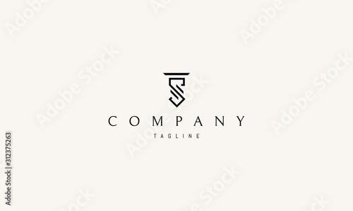 Vector logo on which the abstract image of the letter S in the form of a shield.