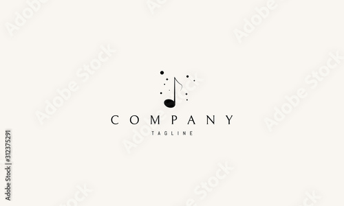 Vector logo on which an abstract image of a musical note.