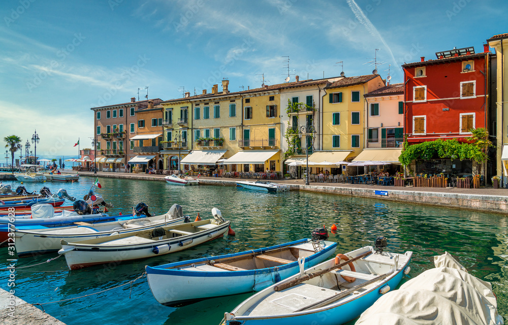 The picturesque town of Lazise on Lake Garda. Province of Verona, Veneto, Italy.
