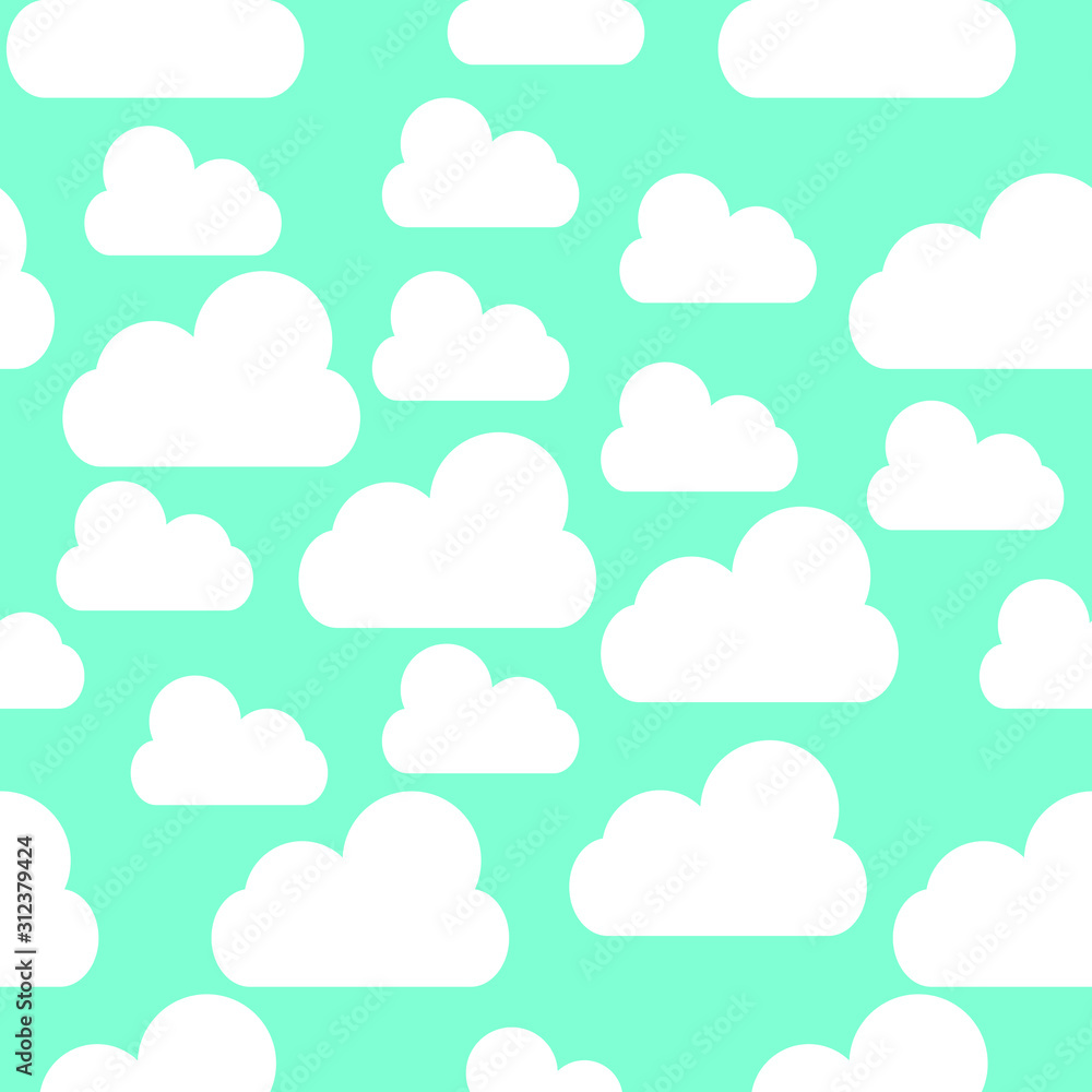 Cute Clouds Pattern. Seamless Vector. Cute Clouds Pattern. Seamless Vector.
