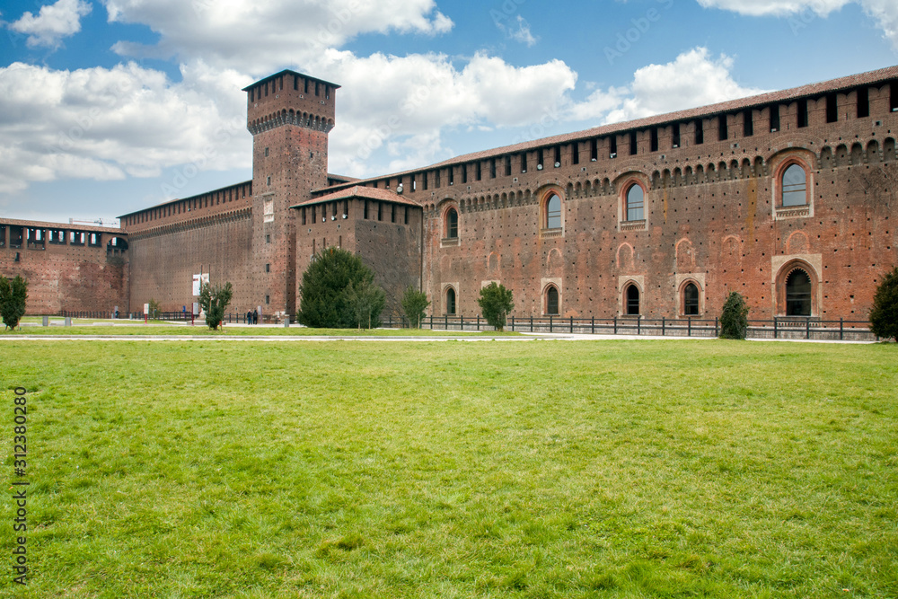 Sforzesco castle in Milan, Lombardy, Italy