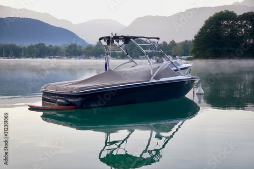 yacht boat in the sea lake wakeboarding boat