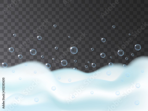 Soap foam isolated on a transparent background