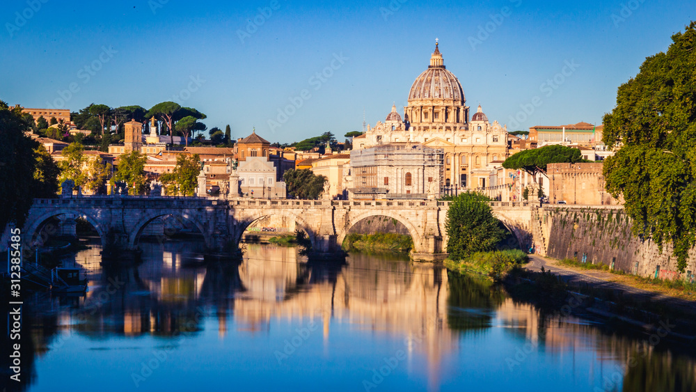 View on Tiber and St Peter Basilica in Vatican View on Tiber and St Peter Basilica in Vatican