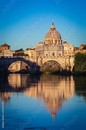 View on Tiber and St Peter Basilica in Vatican © Bogusz