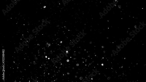 particles on black background, abstract overlay with particles and bokeh