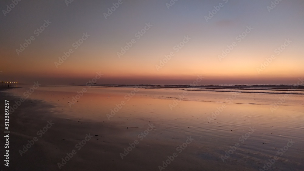 Amazing sunset in Agadir Beach