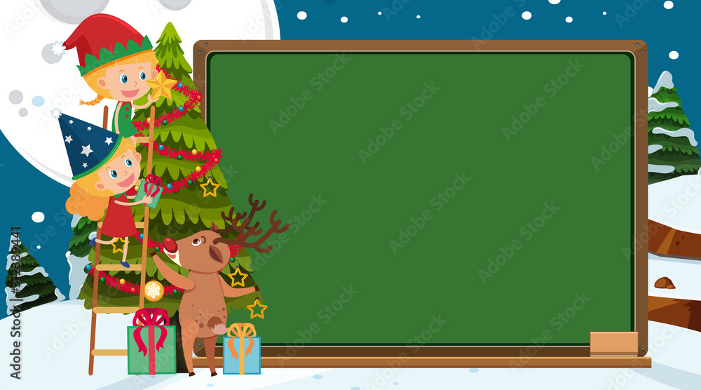 Border template with christmas theme in background Border template with christmas theme in background