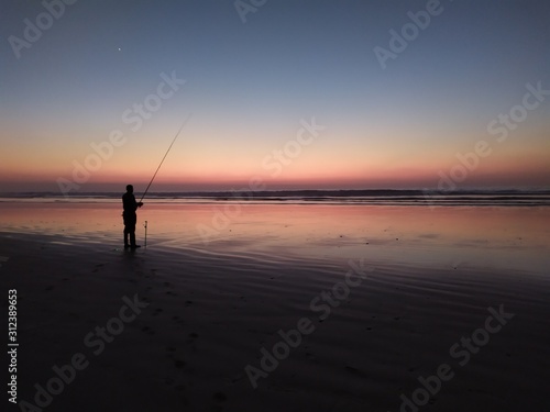 Fishing man in agadir beach