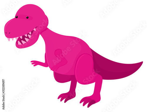 Single picture of tyrannosaurus rex in pink