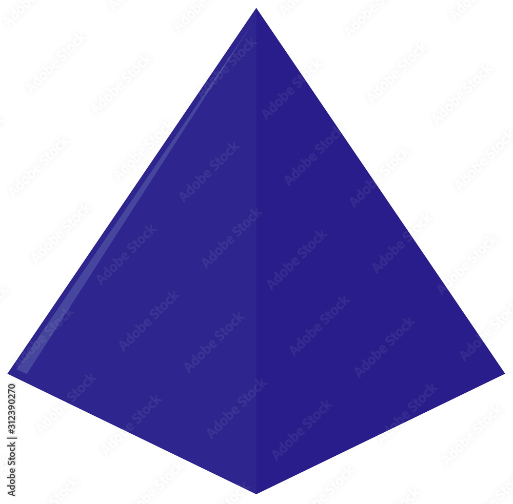 Geometry shape of triangle in blue Geometry shape of triangle in blue