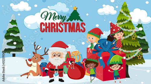 Border template with christmas theme background