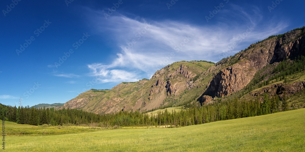 summer panorama of Gorny Altai, Russia,