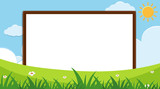 Border template with green grass in background