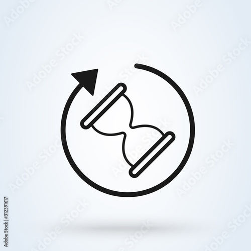 Wait time Hourglass. vector modern icon design illustration