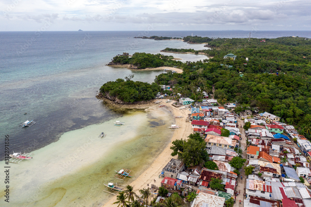 Aerial view of Scuba Diving island - Malapascua, Daanbantayan, Philippines