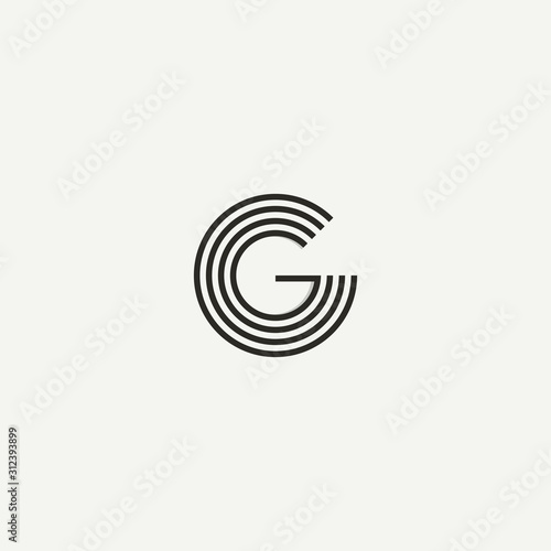 G logo. Abstract letter G logo design. Line creative symbol. Logo branding. Universal vector icon - Vector