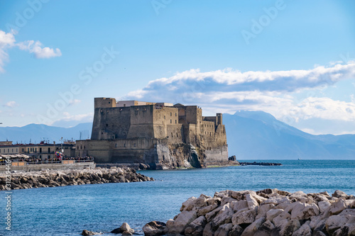 Obraz na płótnie napoli, castel dell'ovo,  via caracciolo
