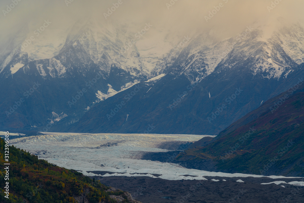 Matanuska glacier during fall season in Alaska