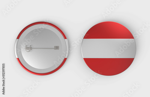Free Download Austria flag pin badge isolated on white background. 3d rendering - GFXLoad