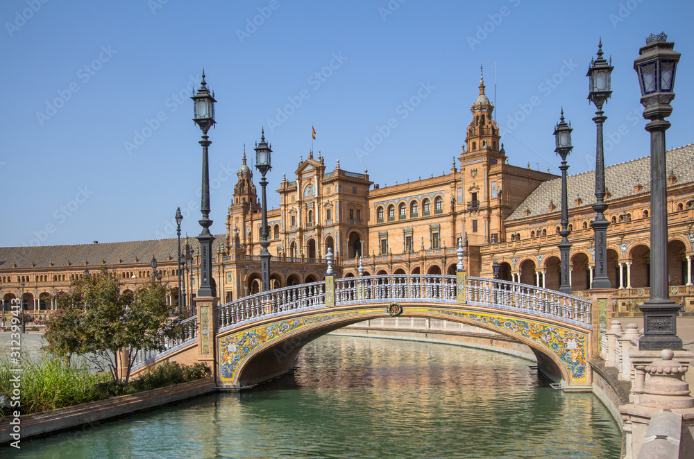 Bridges of Plaza de España, Seville, Spain